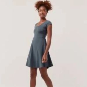 Pact Fit & Flare Crossback Mini Dress French Blue NWT!